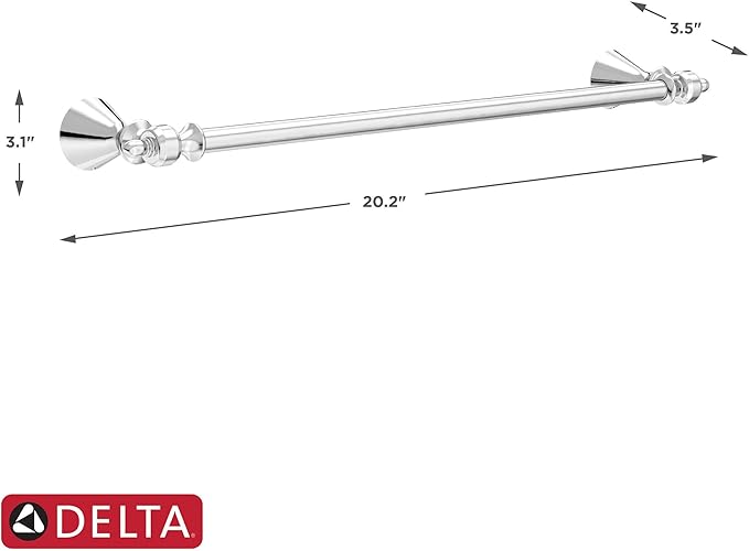 Delta Vessona (1-Pack) 18'' Towel Rack for Bathroom Polished Chrome Towel Bar for Bathroom Wall Towel Holder Rod Wall Mounted VES18-PC