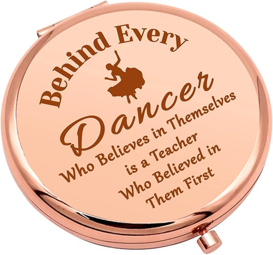 Dance Teacher Appreciation Gifts Compact Makeup Mirror for Dance Mom Dance Coach Dance Teachers Gifts for Women Thank You Gifts Folding Makeup Mirror Christmas Birthday Retirement Gifts