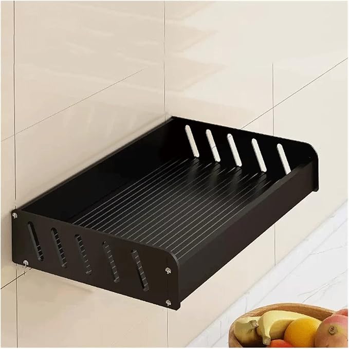 Bathroom Shelf, Toilet Storage Rack Single Layer Metal Toiletries Kitchen Wall Mounted Seasoning No Punching(70)