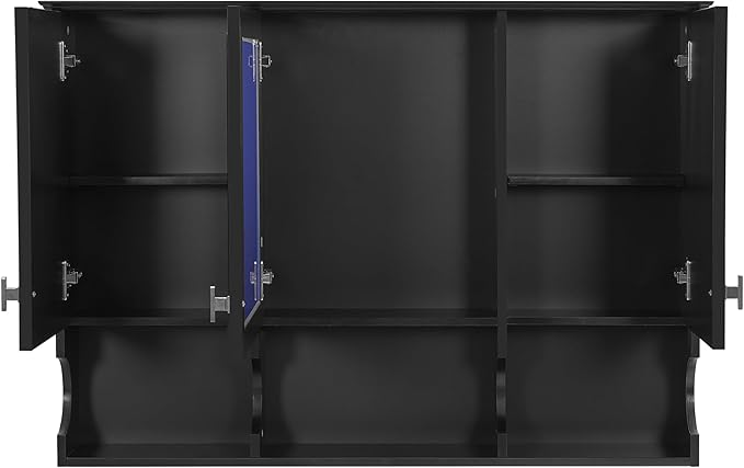 Virubi Bathroom Wall Cabinet with Mirror, Medicine Cabinet with 3 Doors and Adjustable Shelf, Space Saver Storage Cabinets Over The Toilet for Bathroom (41'' x 28'')