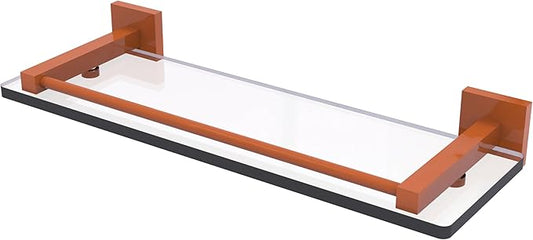 Allied Brass MT-1-16-GAL-ASP Montero Collection 16 Inch Glass Shelf with Gallery Rail, Autumn Sparkle