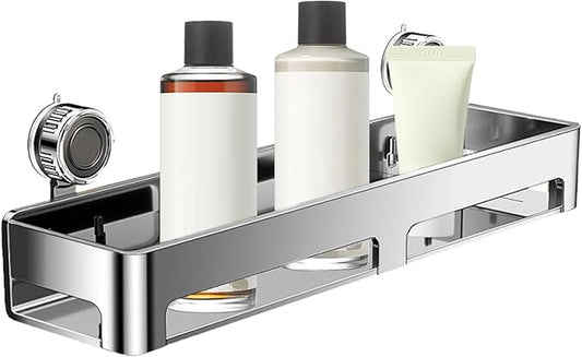 Bathroom Shelf Organizer - Suction Cup Wall Shelves, Rustproof Holder For Organization And Storage, Home Decor, Hotel, Dorm, Kitchen, Bedroom, Shampoo, Body Wash, Soap, Practical And Durable Storage S