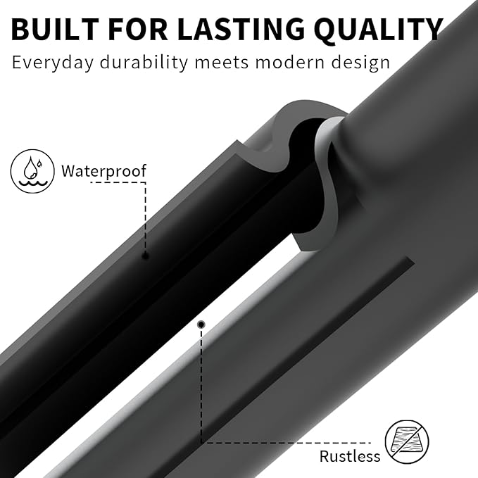 Adhesive Towel Holder for Bathroom Matte Black No Drill Hand Towel Ring Stainless Steel and Zinc Alloy Self Adhesive Towel Hanger for Bath, Kitchen