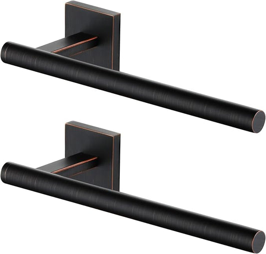 KOKOSIRI Bathroom Towel Bar Hand Towel Holders Wall Mount Toilet Kitchen Cabinet Paper Holder Stainless Steel Bath Accessories Oil Rubbed Bronze 2 Pack, B3008ORB-P2