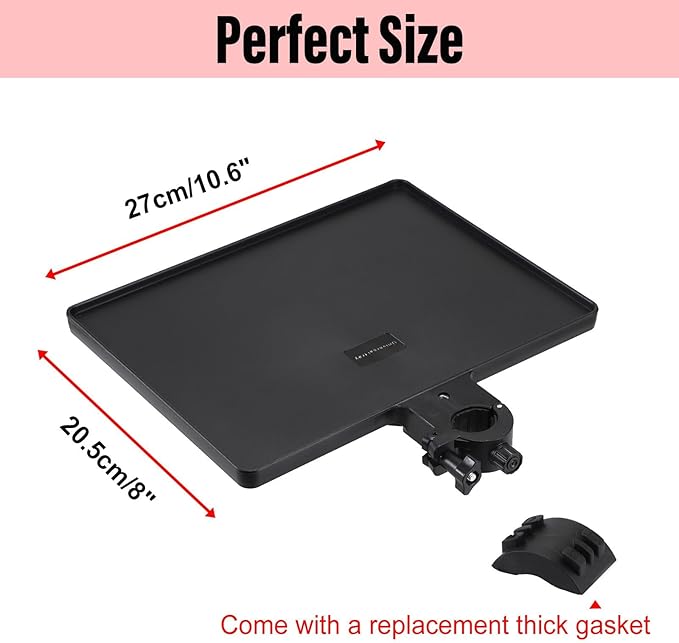 ELLDOO Lash Tray Holder, 10.6 x 8 inch Adjustable Eyelash Extension Supplies Organizer, Black Plastic Lash Tech Essentials Storage Stand for Salon and Home