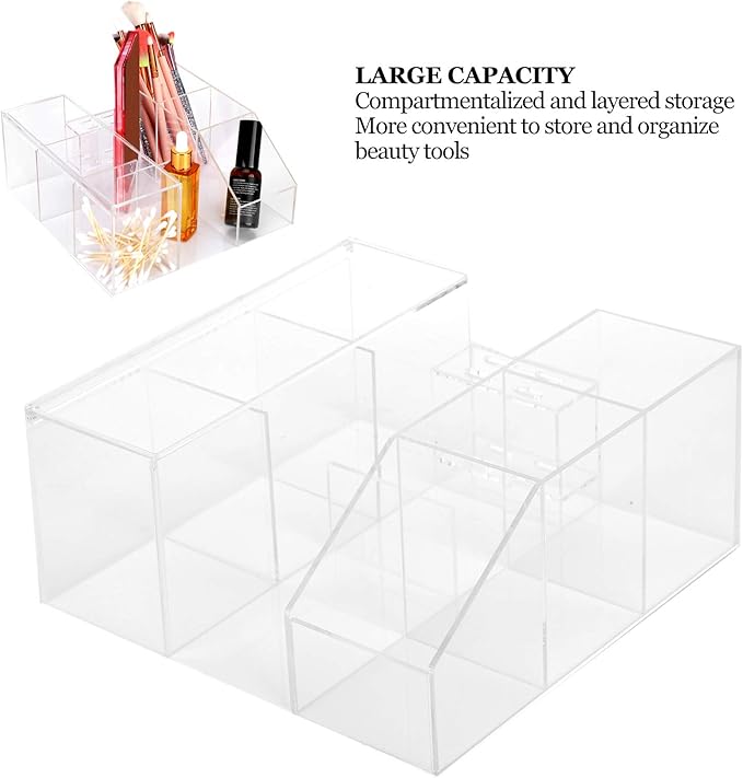 ZJchao eyelash beauty organizer,Eyelash Beauty Vanity Makeup Organizer Acrylic Eyelash Grafting Tool Storage Box Beauty Tool Display Rack Lipstick Organizer Cosmetic Cases for Home Eyelash Salon