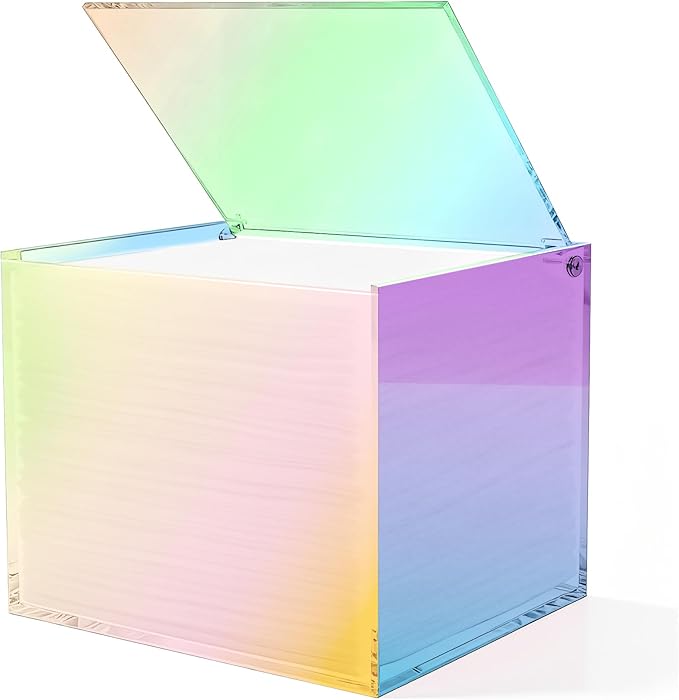 Gradient Acrylic Disposable Face Towel Holder-Compatible with Clean Skin Club Facial Towel XL, Acrylic Face Towelette Storage Box Container, Cosmetic Organizer for Bathroom Countertop Storage