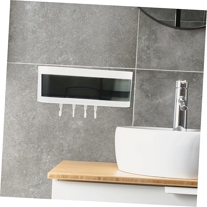 Wall-Mounted Plastic Storage Rack and Bathroom Shelf, Multipurpose Wall Shelves with Hooks, Space-Saving Organizer for Kitchen and Bathroom Storage Random Color