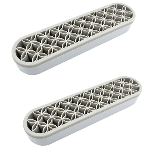 TANG SONG 2 PCS Silicone Make up Brush Holder Cosmetic Storage Box Desktop Organizers (Gray)