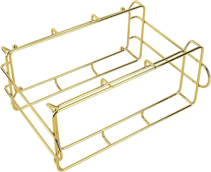 Gold Bathroom Shelf Elegant Gold & White 2 Tier Bathroom Storage Rack - Makeup Shelf with Humanized Design - Anti-Slip Counter Organizer - Sturdy Iron Construction for (Small Size)