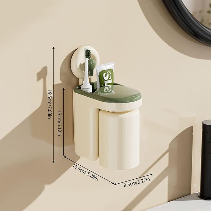 Elegant Without Drilling Wall Mounted Bathroom Organizers Portable Accessory for Toothbrushes and Cups Storage Wall Protective Bathroom Shelf