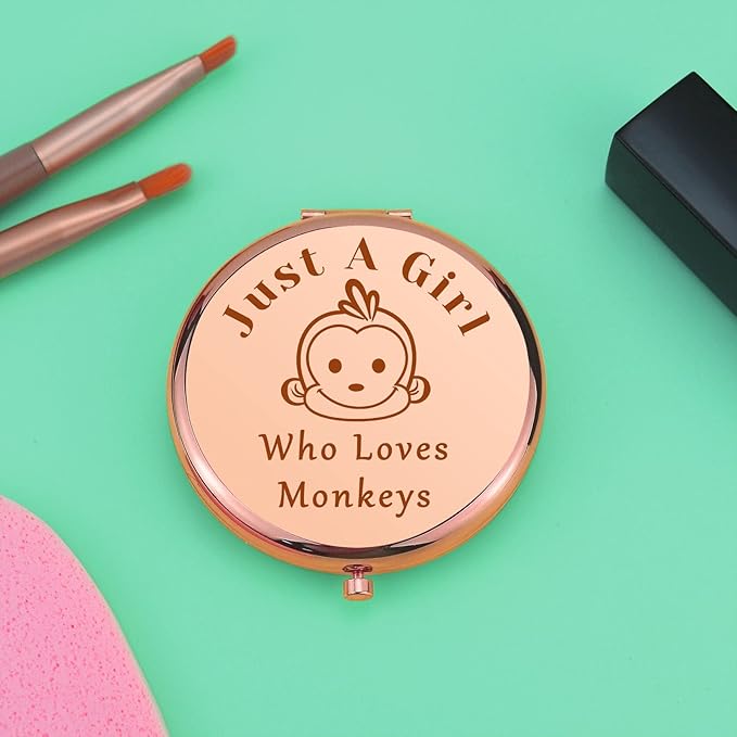 Monkey Lover Gifts Monkey Gifts for Women Compact Makeup Mirror for Friend Sister Bestie Funny Monkey Gifts Animal Lover Gift Folding Makeup Mirror for Daughter Niece Birthday Graduation Gifts