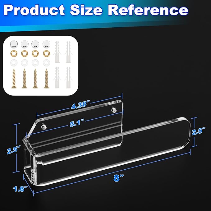 Cosmos Acrylic Hand Towel Holder Hand Towel Ring Self Adhesive and Wall Mounted Modern Hand Towel Bar Towel Hanger for Bathroom Kitchen Lavatory (Transparent Clear)
