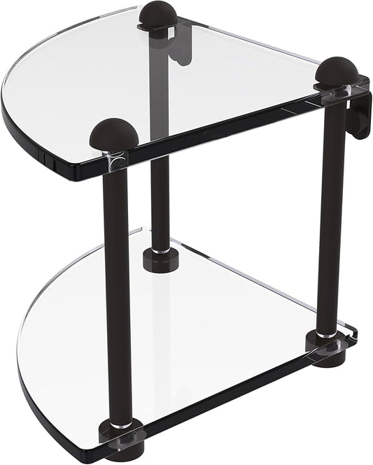 Allied Brass RC-3-ORB Two Tier Corner Glass Shelf, Oil Rubbed Bronze