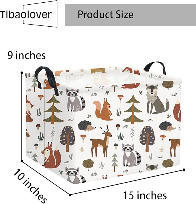 Rectangular Kids Storage Bin Gift Basket - Cute Kids Toy Organizer Shelf Book Basket Room Decor(Animal)