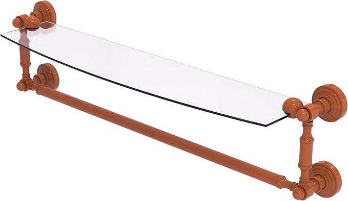 Allied Brass WP-33TB/24-ASP Waverly Place Collection 24 Inch Glass Vanity Shelf with Integrated Towel Bar, Autumn Sparkle