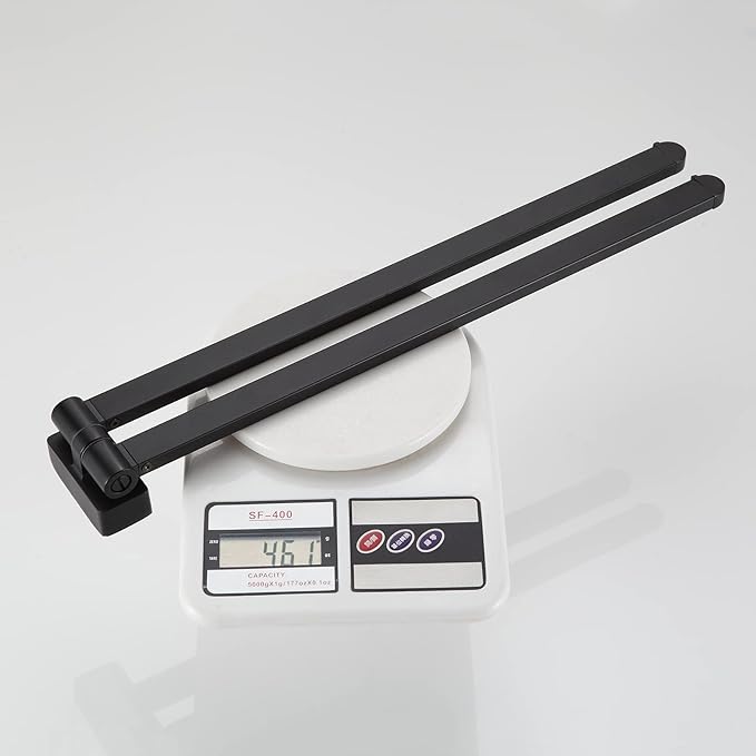 BGL Swivel Towel Rack Black Swivel Towel bar Movable Double Towel Rails Black for Bathroom