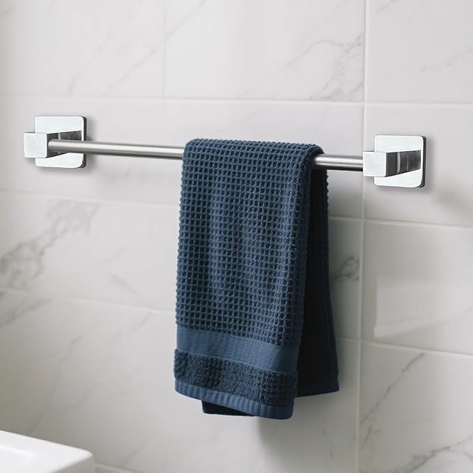 Stainless Steel Telescopic Towel Bar, Adjustable Bathroom Towel Rack for Wall Mount