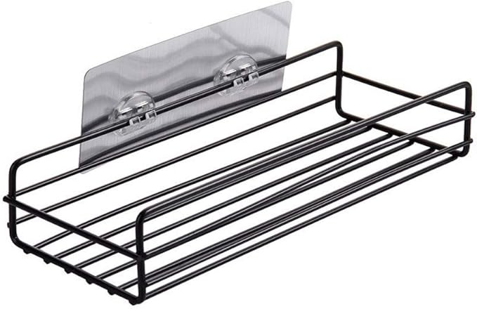 AGYH Bathroom Shelf Wall Hanging Bathroom Punch-Free Storage Rack Vanity Wall Storage Rack (Color : Black)
