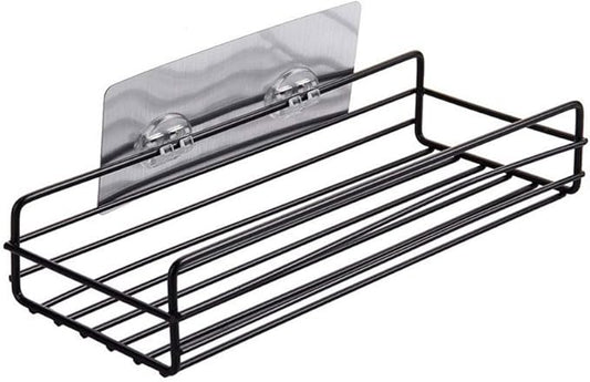 AGYH Bathroom Shelf Wall Hanging Bathroom Punch-Free Storage Rack Vanity Wall Storage Rack (Color : Black)