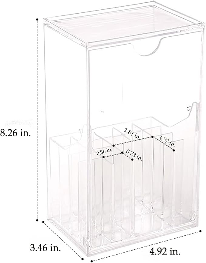 Makeup Brush Organizer With Lid,Thickened Acrylic Brush Holder Dust Proof，Easy To Take,Makeup Brush Storage For Vanity Suitable For Shanks Less Than 0.78 In