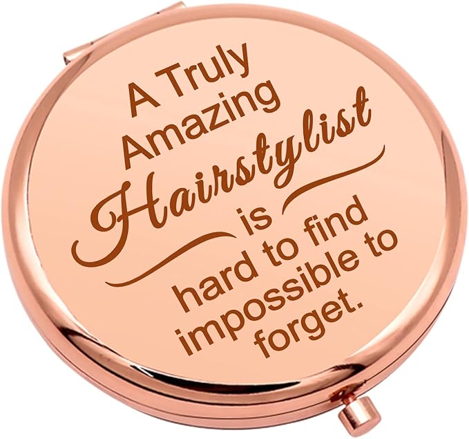 Hair Stylist Gifts for Women Hairdresser Gift Appreciation Present Compact Makeup Mirror for Hairdresser Thanks You Folding Makeup Mirror for Salon Barber Birthday Christmas Graduation Present