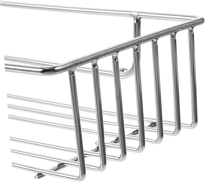 Hemobllo Multi Functional Stainless Steel Wall Shelf for Bathroom Kitchen Easy Installation Space Saving Storage Rack for Toiletries Shampoo and Items Stylish Design
