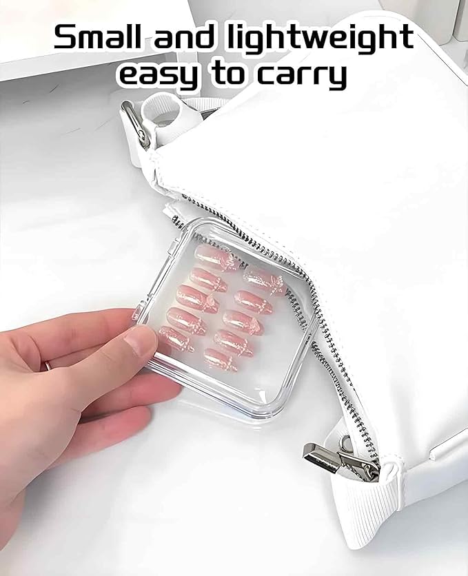 18PCS Press on Nail Cases, Artificial False Nail Storage Box Container with 60 PCS Adhesive Double