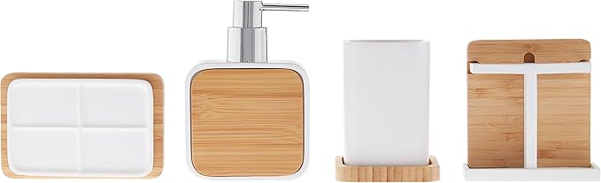 Sweet Home Collection Bathroom Accessories Sets Unique Collections Modern Classic Contemporary Decorative Beautiful Designs Bath Shower Tub Décor, 4 Piece, Ritz