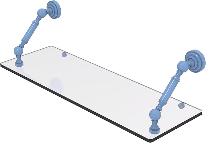 Allied Brass DT-1-24-FTB Dottingham Collection 24 Inch Floating Glass Shelf, Flat Troll Blue