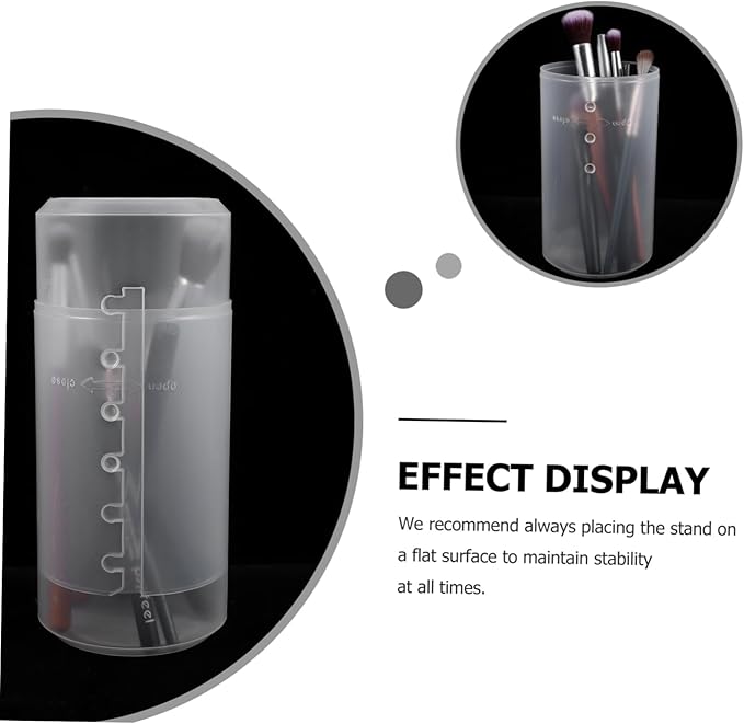 3pcs Retractable Makeup Brush Holders Clear Plastic Travel Organizers Storage for Cosmetic