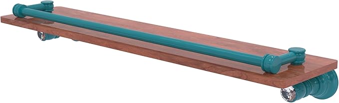 Allied Brass CC-1-22-GAL-IRW-GLT Carolina Crystal Collection 22 Inch Wood Shelf with Gallery Rail, Glokzin Teal