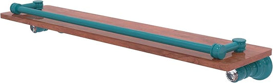 Allied Brass CC-1-22-GAL-IRW-GLT Carolina Crystal Collection 22 Inch Wood Shelf with Gallery Rail, Glokzin Teal