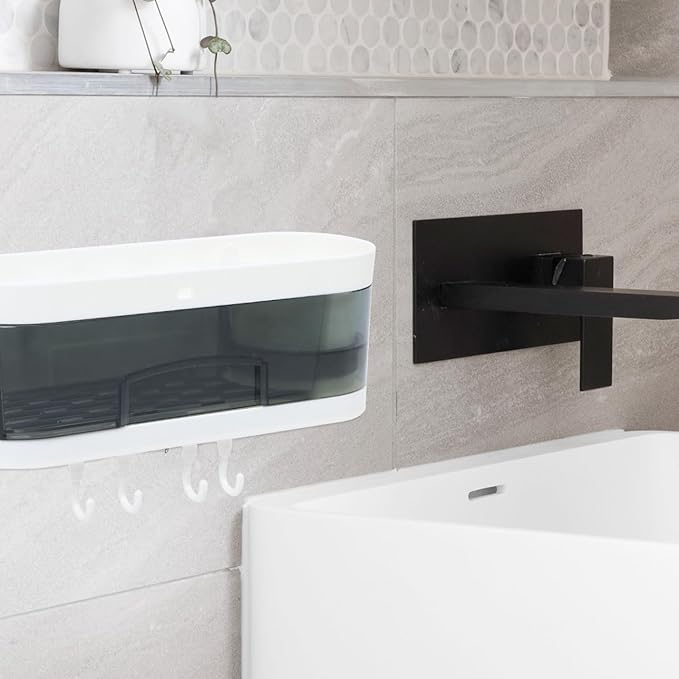 ULTECHNOVO Wall-Mounted Bathroom Shelf Storage Rack, Plastic No-Drill Multipurpose Wall Shelves for Kitchen and Bathroom Organization, Space-Saving Storage Solution Random Color