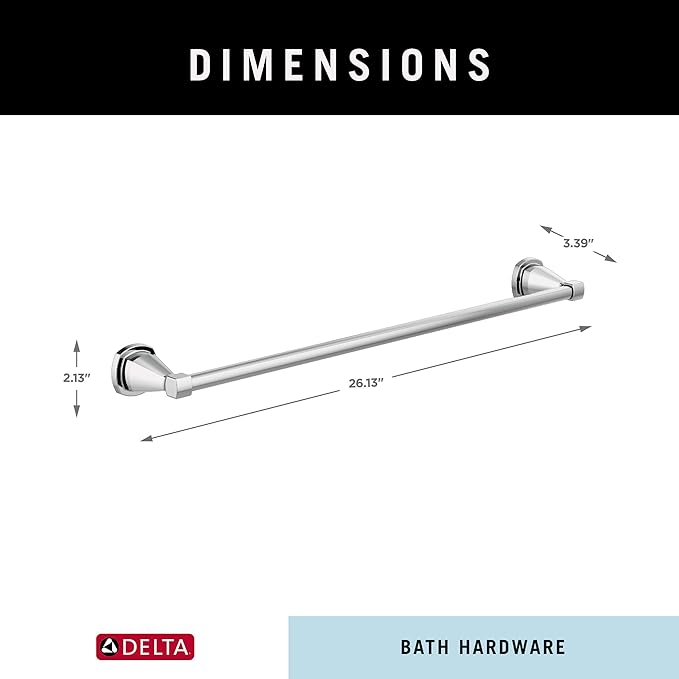 Delta Faucet 77624 Stryke Towel Bar, 24 inch, Chrome