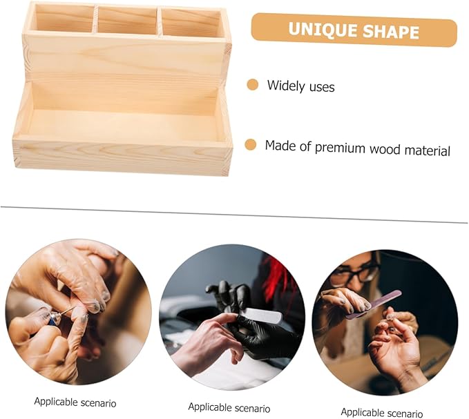 Wooden Makeup Organizer Small Makeup Storage Brush Holder Nail Polish Organizer Box
