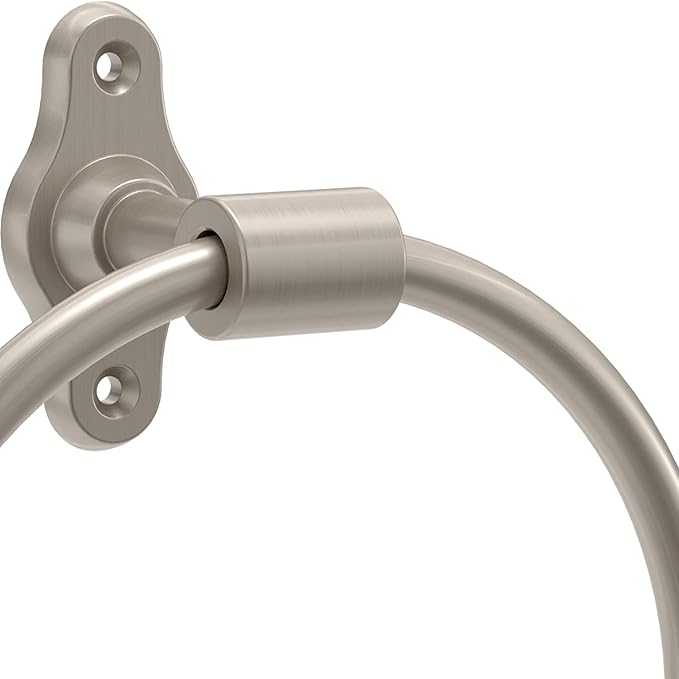 Franklin Brass Calloway (1-Pack) Hand Towel Holder Satin Nickel Towel Racks for Bathroom Wall Round Towel Ring Holder for Bath Towel Hanger for Kitchen, Bathroom Accessories CLWY46-SN
