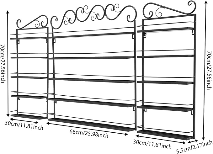 5 Tiers Wall Mounted Nail Polish Racks,Nail Polish Shelves, Nail Polish Display Rack for Home Salon Business Spa