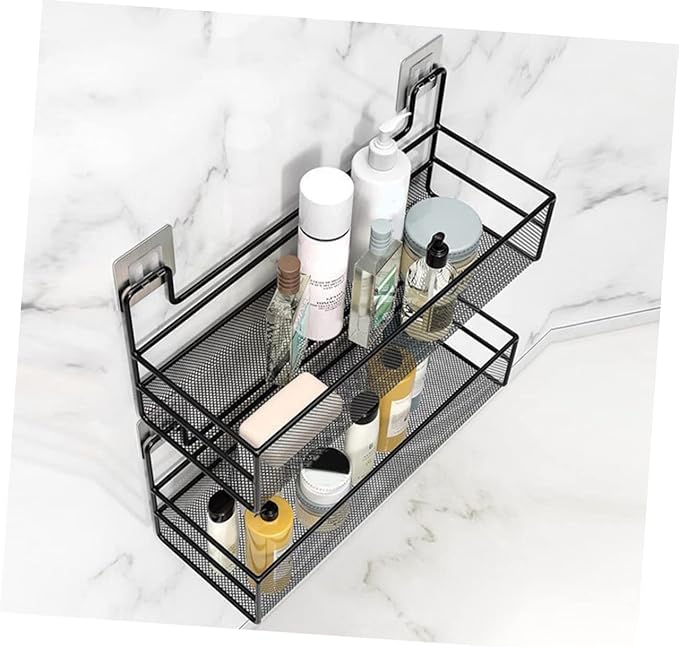 VOSAREA Wall-Mounted Storage Rack Wire Baskets for Pantry Bathroom Shelf Organizer