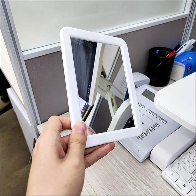 MIHAGUTY Magnetic Locker Mirror,5" x 7" Small Mirrors for Locker with Magnetic Backing,Real Glass Mirrors for School Locker, Bathroom,Workshop Toolbox,Locker Accessory, Office, Home (Gray)