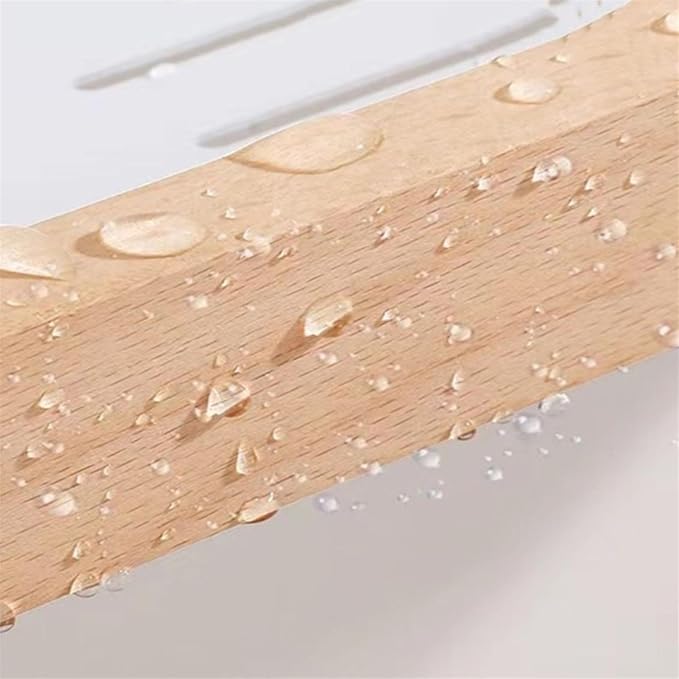Bathroom Shelf, Floating Wood Shelf with Concave, No-Drill Beech Wood Shelf for Wall Storage, Wall Mounted Wooden Display Shelf for Kitchen, Bathroom, Living Room ,Wall Shelves for Bathroom(Gold,40cm)
