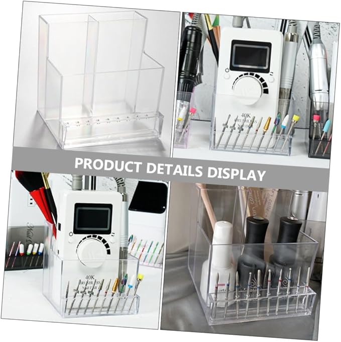 MERRYHAPY 1pc Multi-function Nail Art Tools Rack for Polishing Machine Manicure Grinding Holder Base Organizer for Nail Art Supplies Home