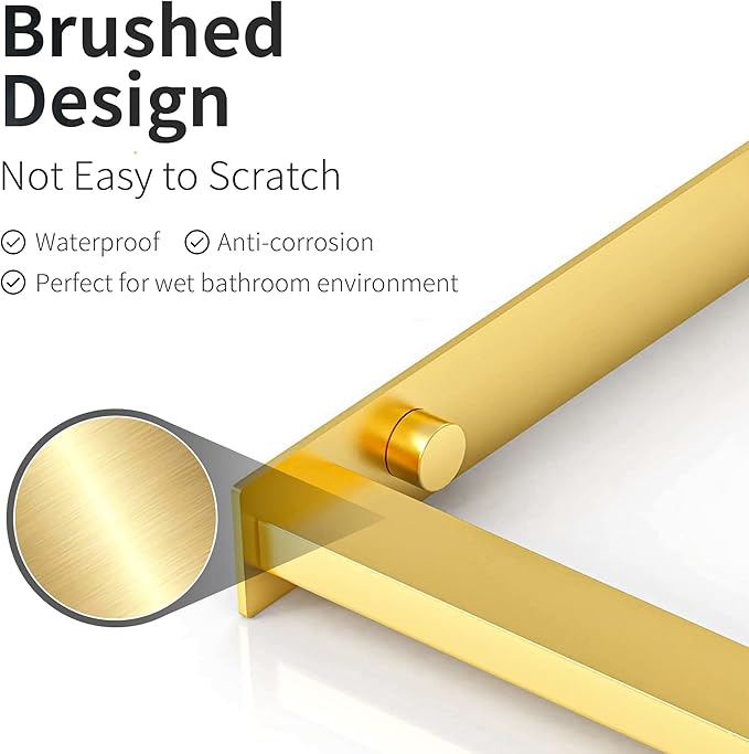 Towel Racks for Bathroom, Gold Towel Holder for Rolled Towels, 304 Stainless Steel Towel Rack for Rolled Towels, Bathroom Towel Holder for Modern Small Space Bathroom Towel Storage, Gold