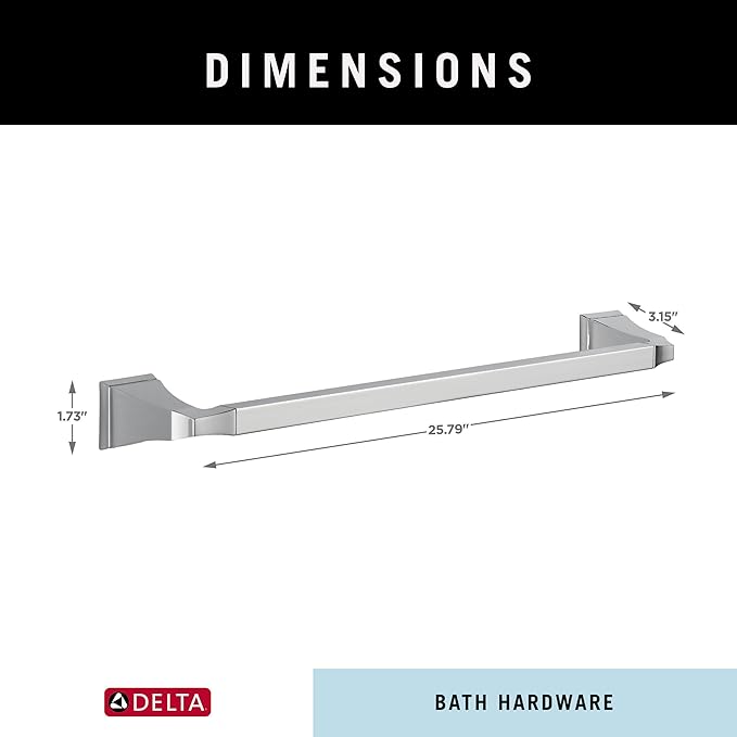DELTA FAUCET 75124 Dryden Wall Mounted 24 in. Towel Bar in Polished Chrome
