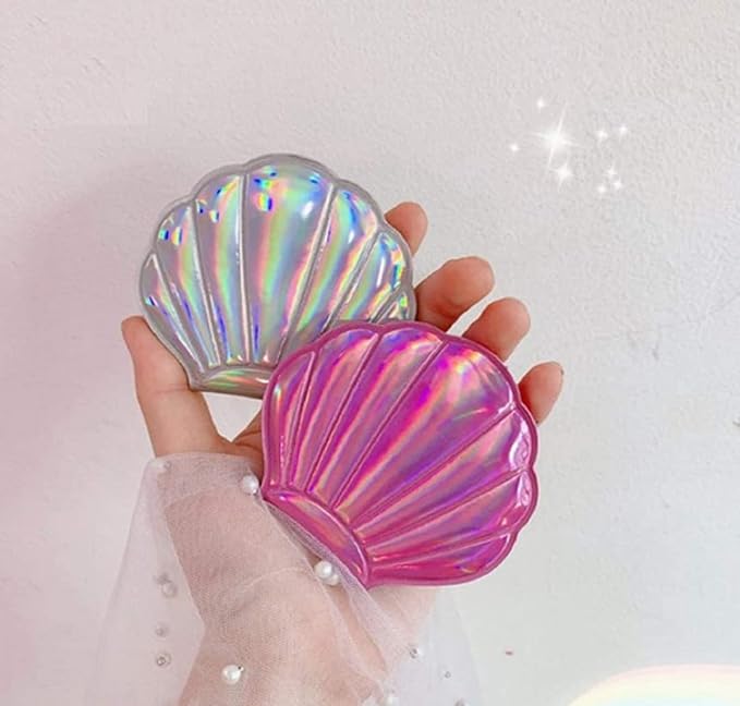 4 Color Shell Mirror Makeup Mirror Girls Seashell mirrrors as Props Compact Mirror.