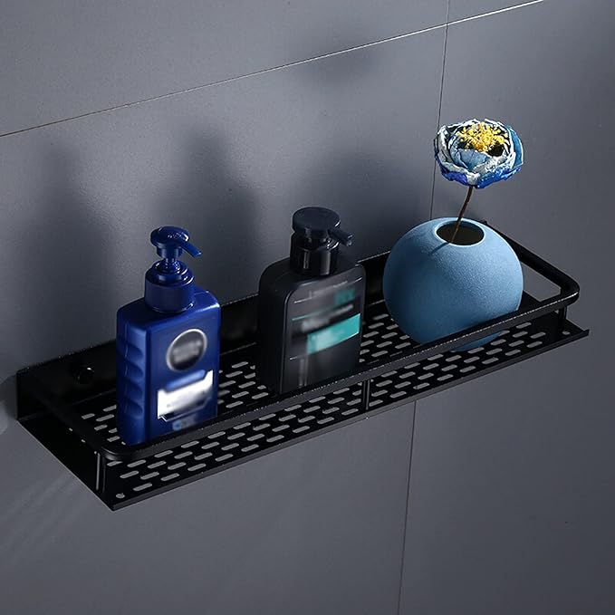 HASMI Bathroom Shelf Floating Shelves Wall Mounted Storage Shelves for Kitchen Bathroom Wall Storage Shelves Organizer 11.8 by 4.7 Inches(Black) Floating Shelves (Size : 30cm)