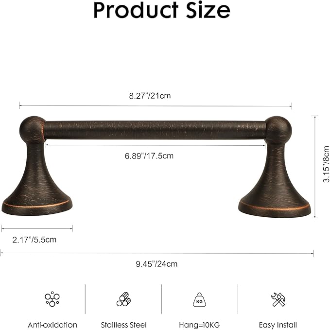 Antique Hand Towel Holder Oil Rubbed Bronze for Bathroom,Towel Bar 9-Inch,Bathroom Accessories Towel Ring, Wall Mounted,Towel Hanger for Bathroom