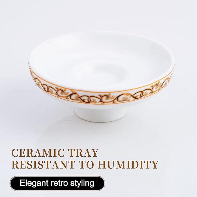 Wall Mounted Bathroom Soap Dish Holder, Antique Brass Pattern Carving,Brushed Bronze