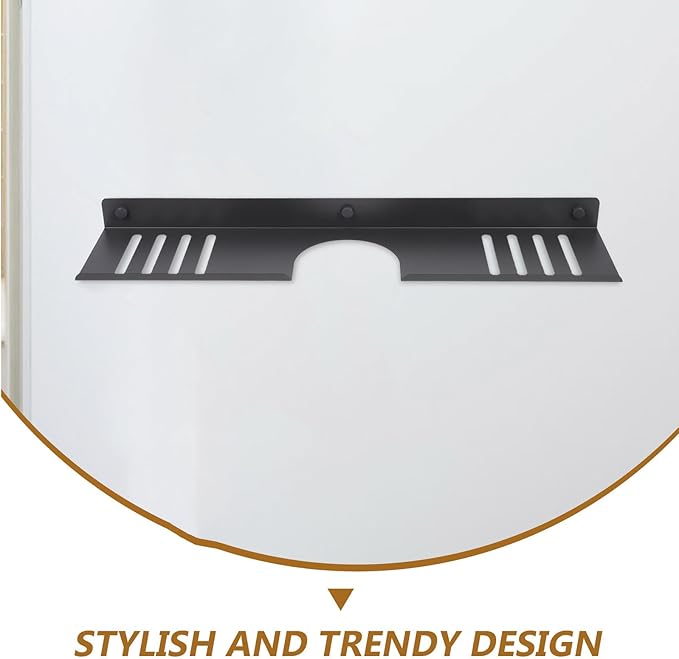 NUOBESTY Sink Shelf Bathroom Organizer 50cm Wall-Mounted No-Drill Storage Rack Gunmetal Gray Floating Shelf for Kitchen Sink and Bathroom Counter