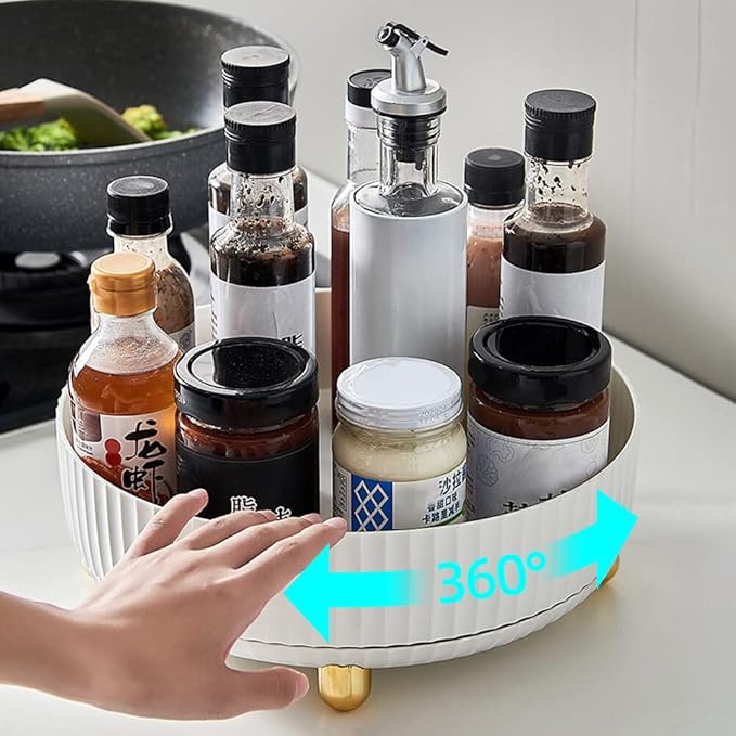 Makeup Perfume Organizer, Round Large Capacity 360 Degree Rotating Makeup Brush Holder Cosmetic Desk Storage Lotions Display Case for Countertop Dresser Bedroom Bathroom Decor